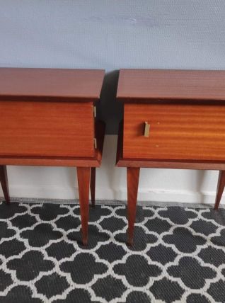 chevets vintage des années 70 en teck verni