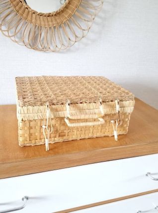 Valise vintage en osier 