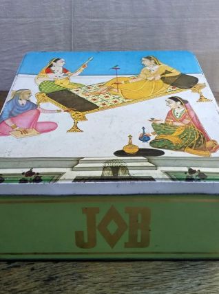 Boite publicitaire en tôle lithographiée JOB 