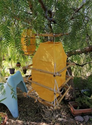 Lanternes en bambou et tissu lin