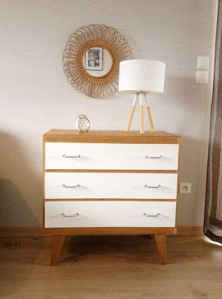 Commode vintage pieds compas