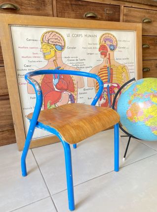 Chaise écolier enfant vintage Jacques Hitier