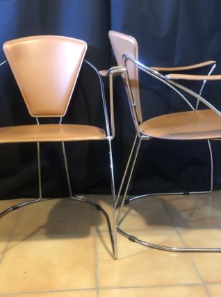 2 Fauteuil Design Éditeur Arrben Italy Années 70