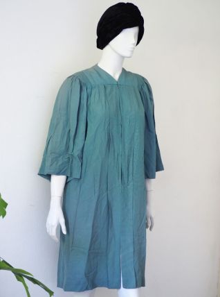 Manteau cape robe de chœur/diplômé vert d'eau vintage 50's 