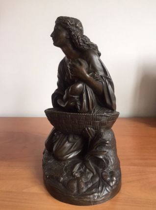 BRONZE Moise Sauvé des Eaux signé Charles Cumberworth 1850