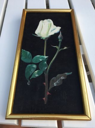 Peinture sur soie vintage 