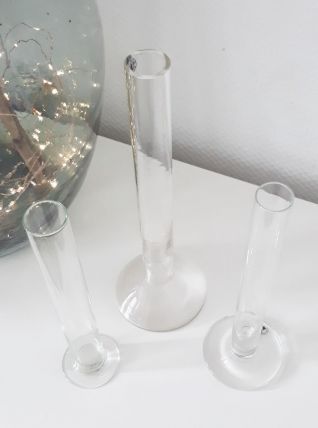Lot d'eprouvettes anciennes en verre transparent
