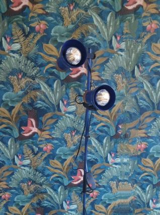 lampadaire 2 spots bleu vintage