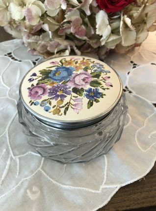 Bonbonnière en verre ciselé - Boîte/Pot -Vintage