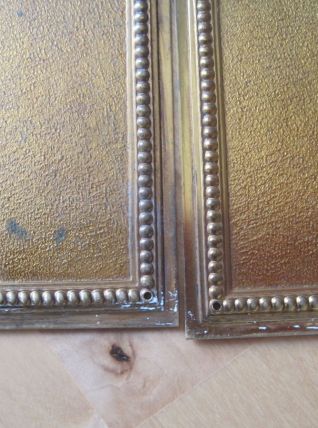 2 plaques de protège porte en cuivre 