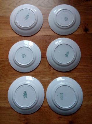 Lot de 6 assiettes dépareillées St Amand