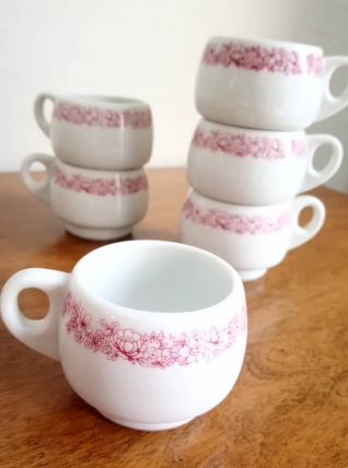 Service 6 tasses à café en porcelaine d'Autriche 
