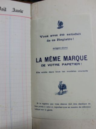 ancien grand livre comptable vierge