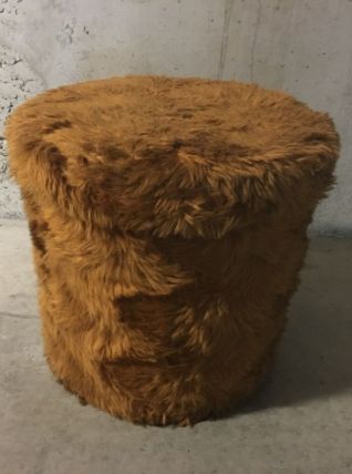 Pouf coffre moumoute années 70