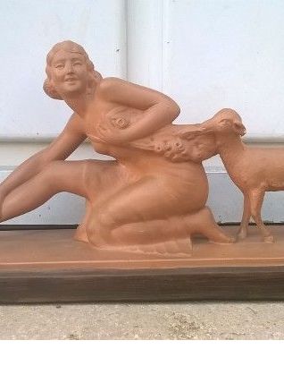 statue terre cuite art déco salvatore melani