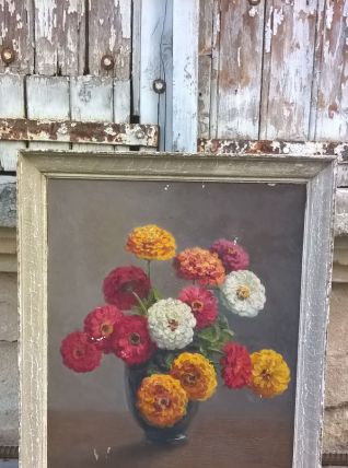 Tableau bouquet de fleurs. Sur toile