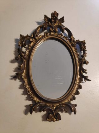petit miroir baroque cadre doré avec crochet