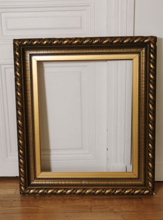 Grand Cadre miroir époque XXeme feuille d'or