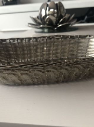 Corbeille à pain ou à fruits en métal tressé 