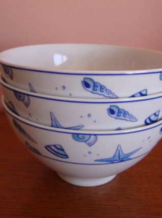 3 bols vintage GM en porcelaine