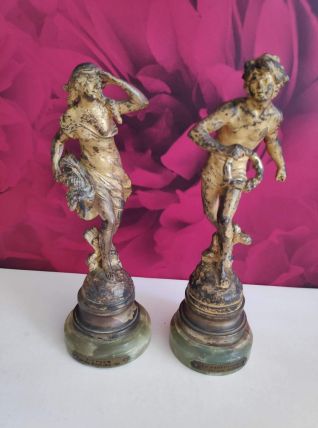 statuettes "le sauveteur" et "l'épave" par Auguste Moreau