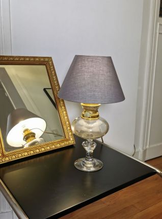 Lampe à pétrole en verre transparent 