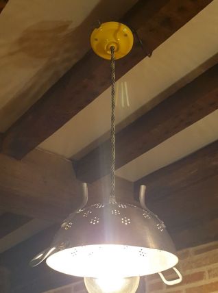 Suspension passoire douille céramique jaune 