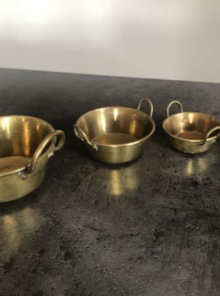 Ensemble de 4 bassines miniatures en laiton