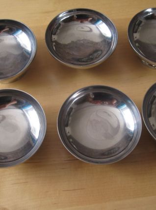 6 coupes a glaces inox vintage