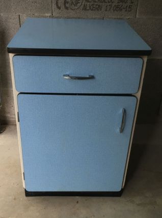 Meuble de cuisine en formica bleu