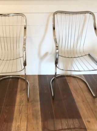 Paire de chaises métal 1970