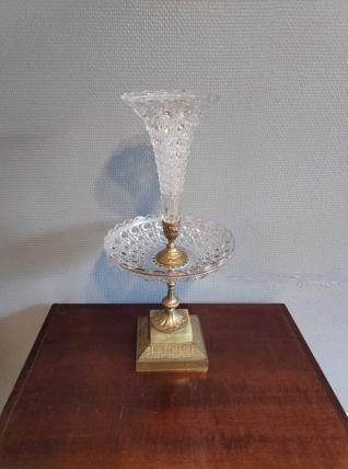 centre de table en cristal baccarat et bronze