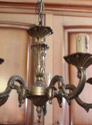 Lustre chandelier 5 branches en bronze