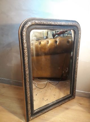 mirior noir et or napoleon III  belle moulure tres ancien  8