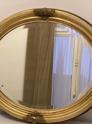 Oval mirror gold finish 62x50cm