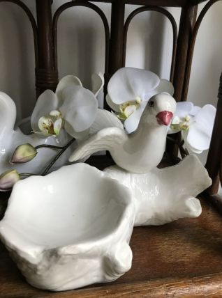 Colombe sur Branche  - Céramique vintage 1963