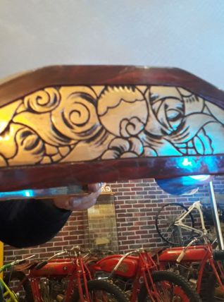 miroir octogonale  or et bois   81x47  tres bonne etat