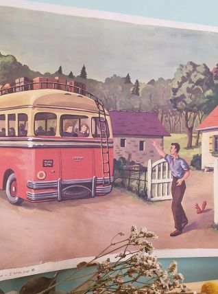 AFFICHE PÉDAGOGIQUE ROSSIGNOL POUCET ET SON AMI L'ÉCUREUIL "