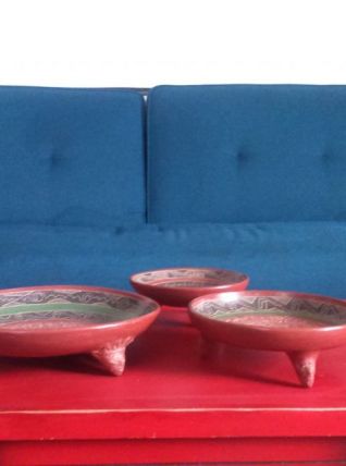 Plateaux terre cuite art  aztèque ethnique 