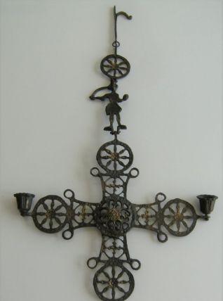 croix orthodoxe laiton religion années 30 vintage rétro 