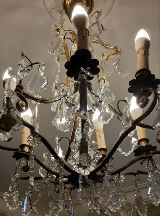 Lustre bronze et pampilles