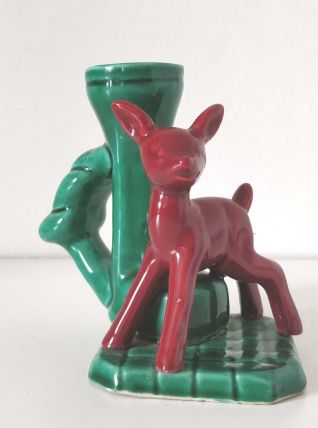 Bougeoir faon art déco en céramique 