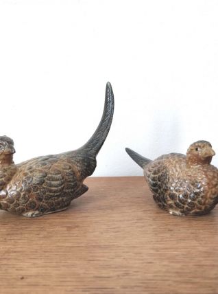 Couple d'oiseaux en céramique