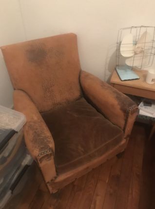 Fauteuil Club en cuir, vintage  