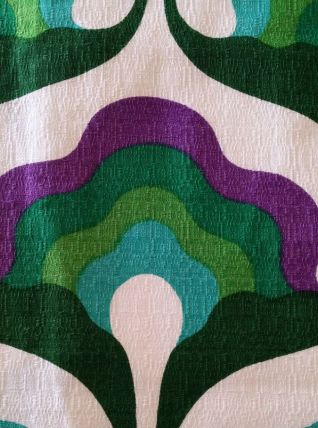 Paire rideaux vert/violet années 70