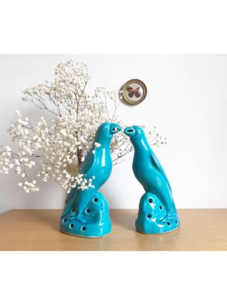 Perruches porcelaine émaillée 