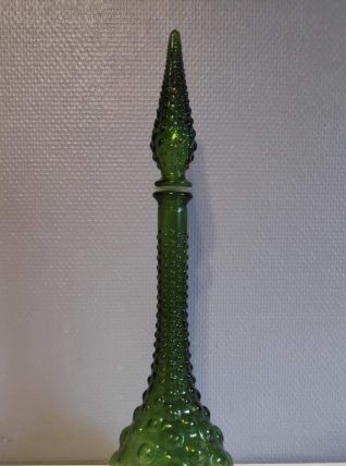 carafe italienne verte gouttes d'eau avec bouchon flamme