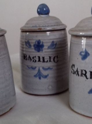 1 lot de 6 petits pots aromatiques en céramique