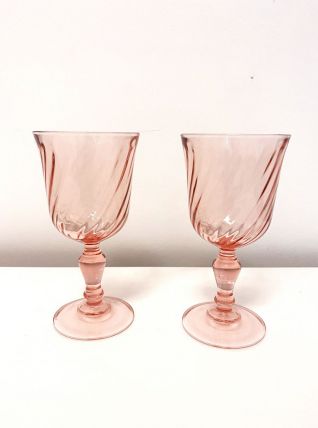 Verres de vins cristal rose