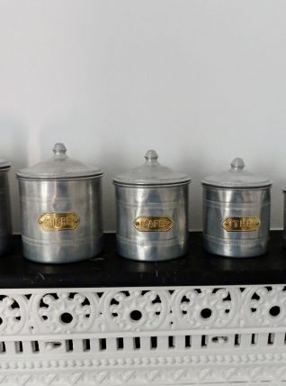 Série de 5 pots épices fer blanc